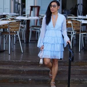 Blue ruffle dress